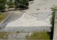 das Theater (von oben) der Akropolis von Rhodos
